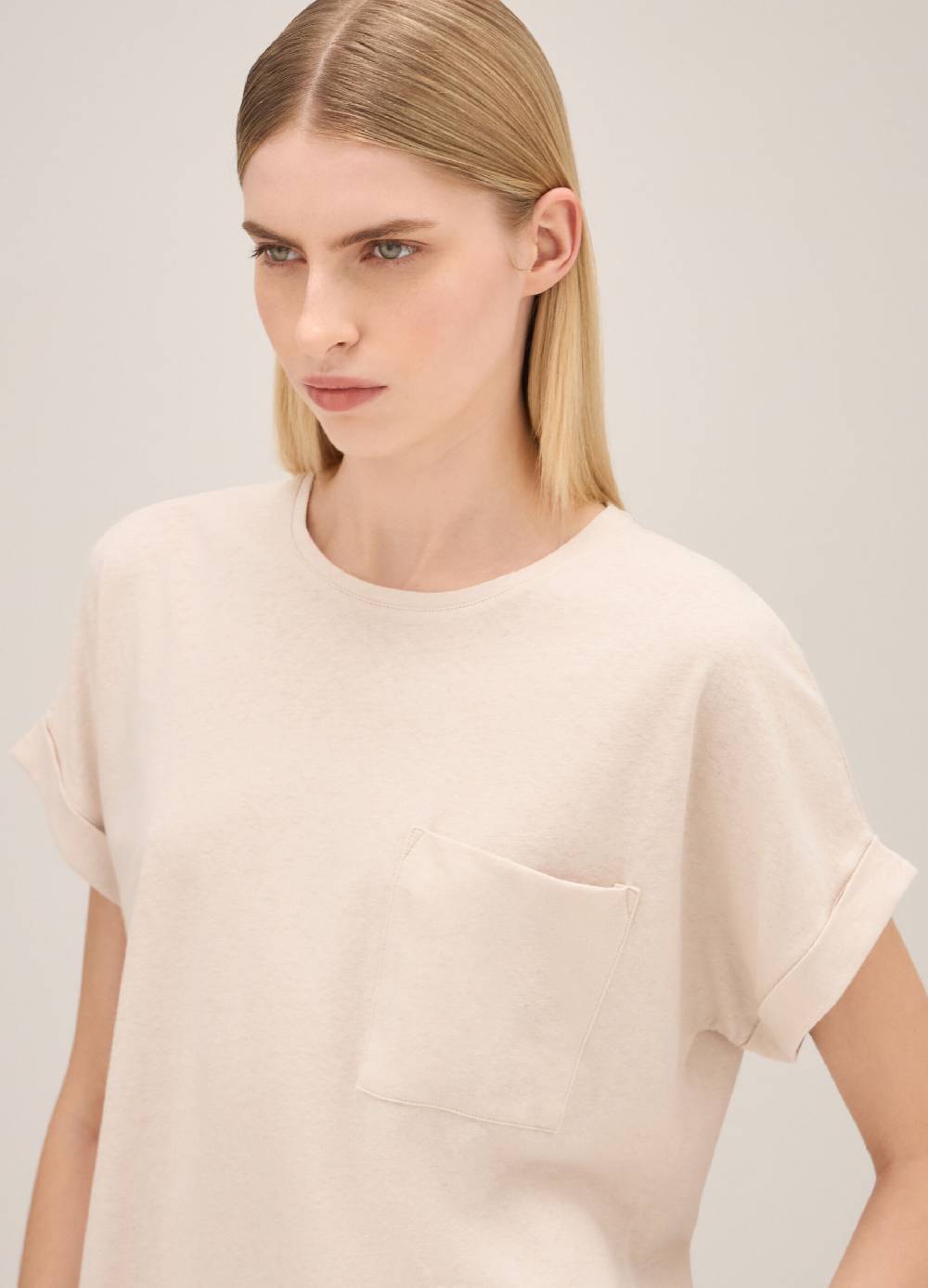LES COPAINST-shirt in lino e cotone Spedizione gratuita