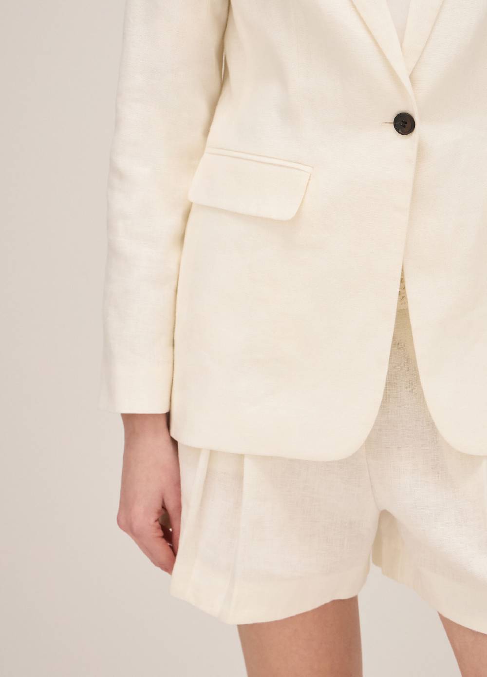 LES COPAINSBlazer in lino con bottone singolo In Linea