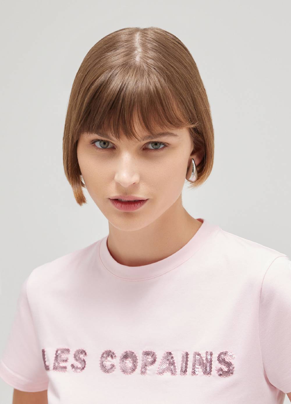 LES COPAINST-shirt a mezza manica in cotone stretch Pezzi Unici