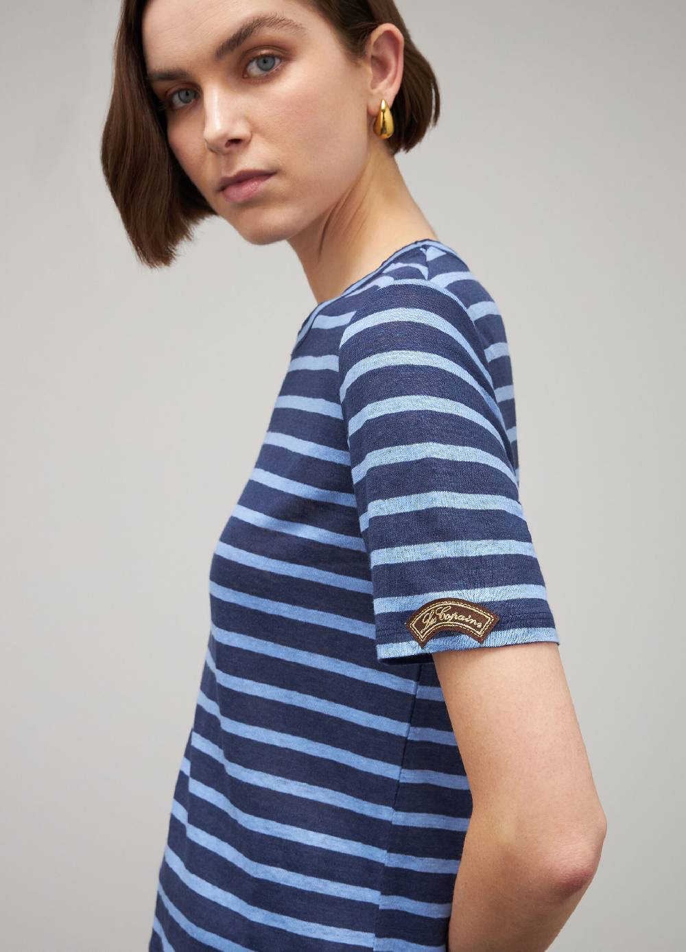 LES COPAINST-shirt a righe in lino Outlet