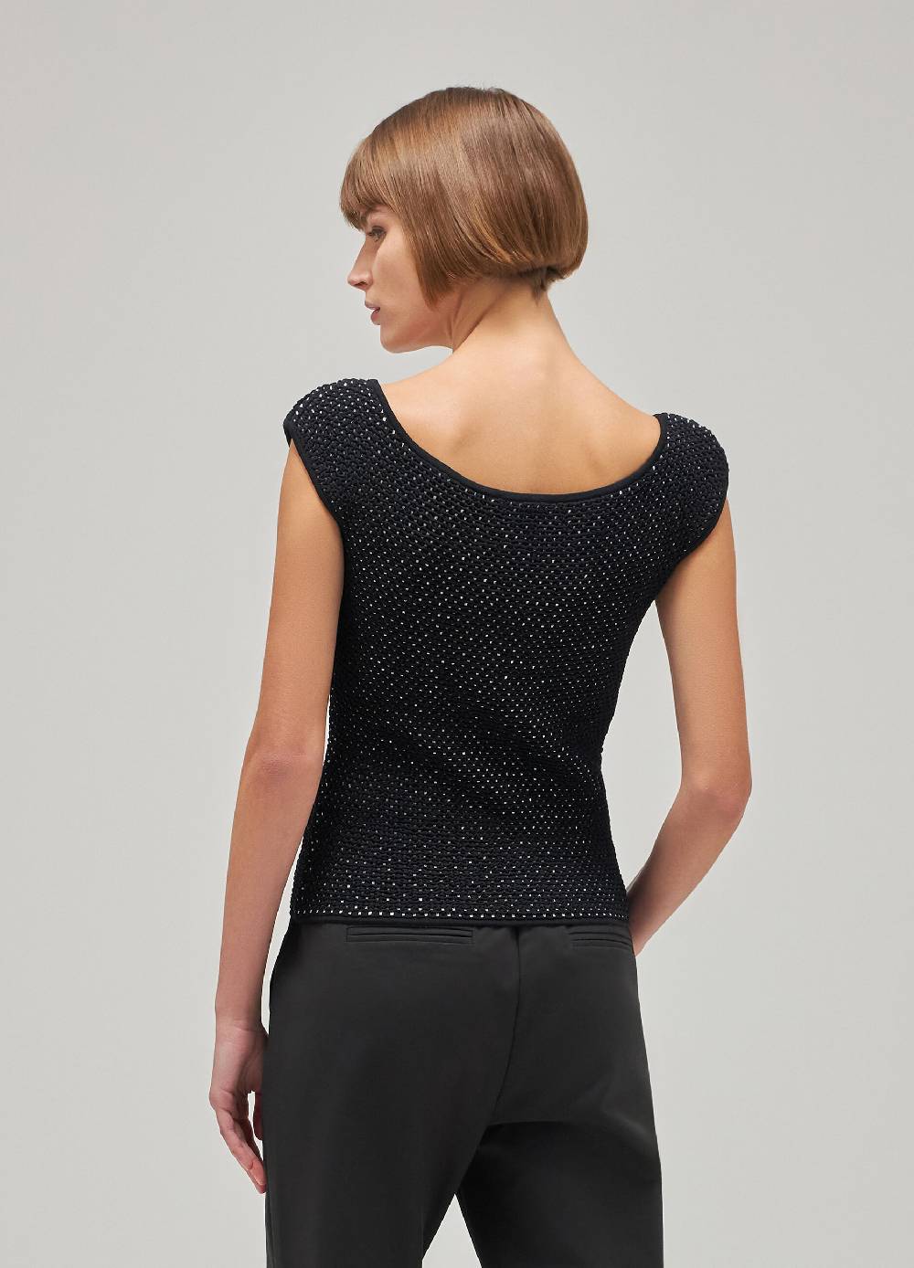 LES COPAINSTop smanicato effetto mélange Saldi