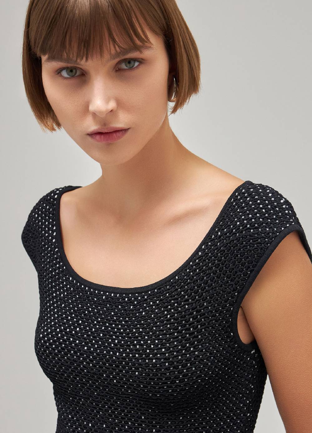 LES COPAINSTop smanicato effetto mélange Saldi