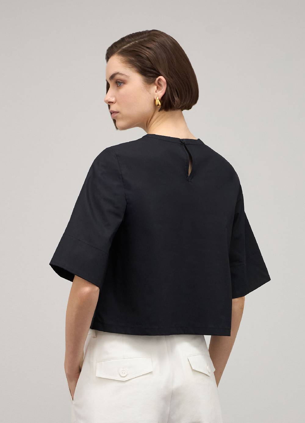 LES COPAINSBlusa in cotone con maniche a tre quarti Hotsell