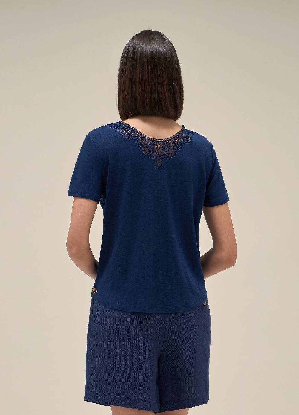 LES COPAINST-shirt a maniche corte in lino Vendita Economica