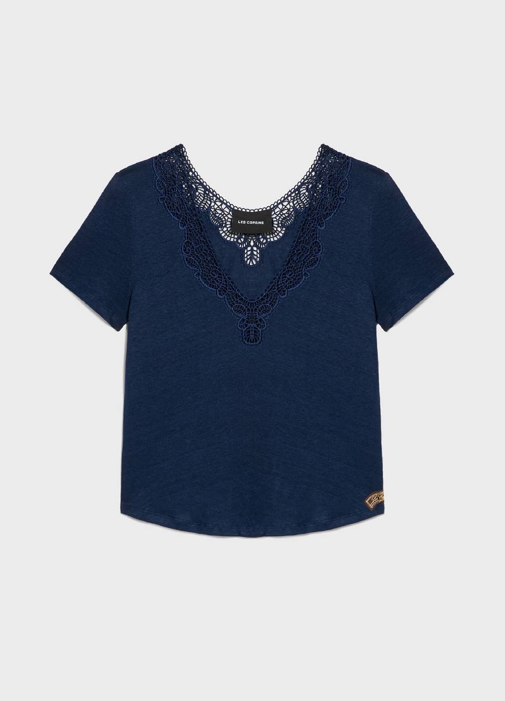 LES COPAINST-shirt a maniche corte in lino Vendita Economica