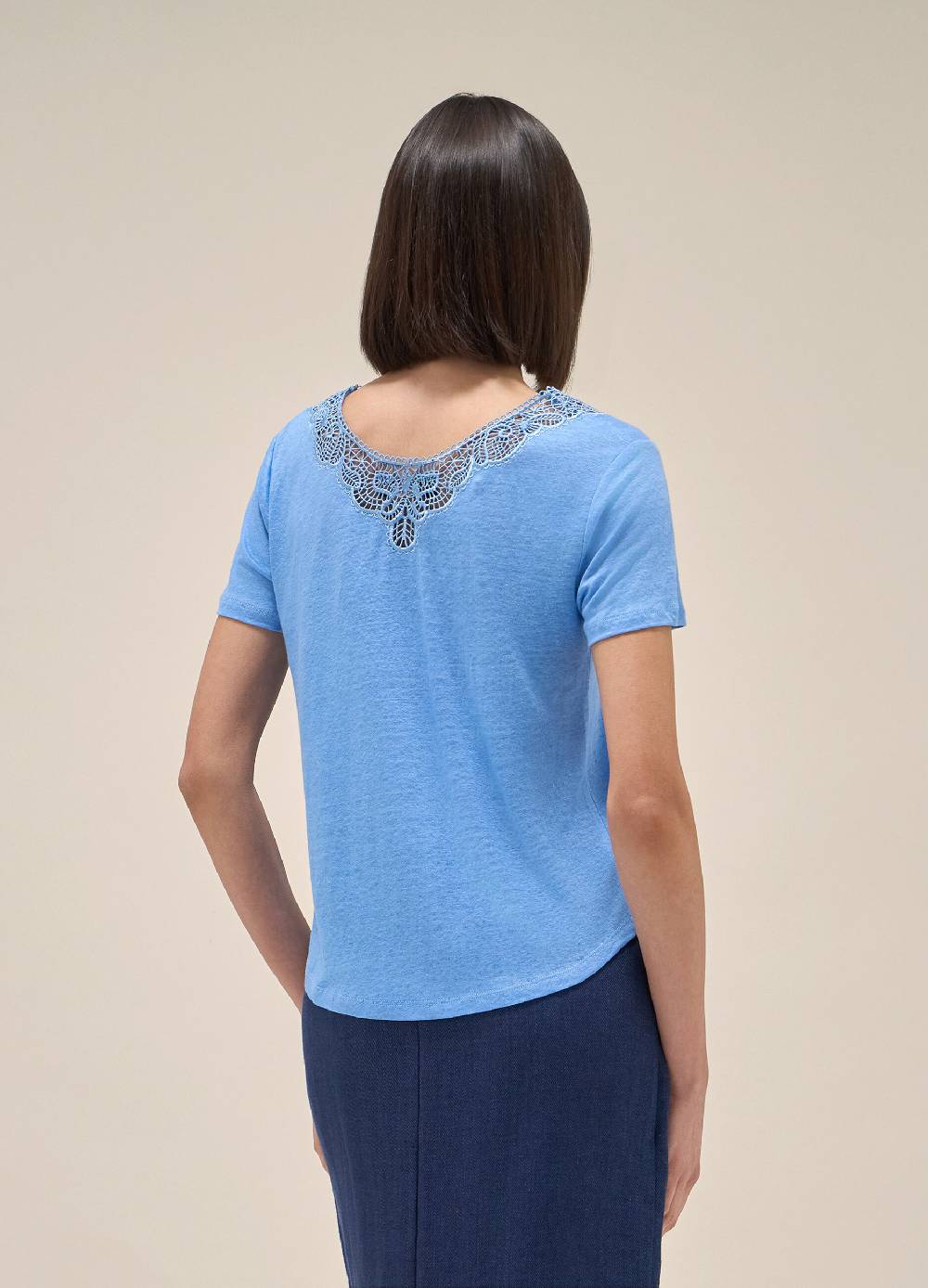 LES COPAINST-shirt a maniche corte in lino Saldi Di Fabbrica