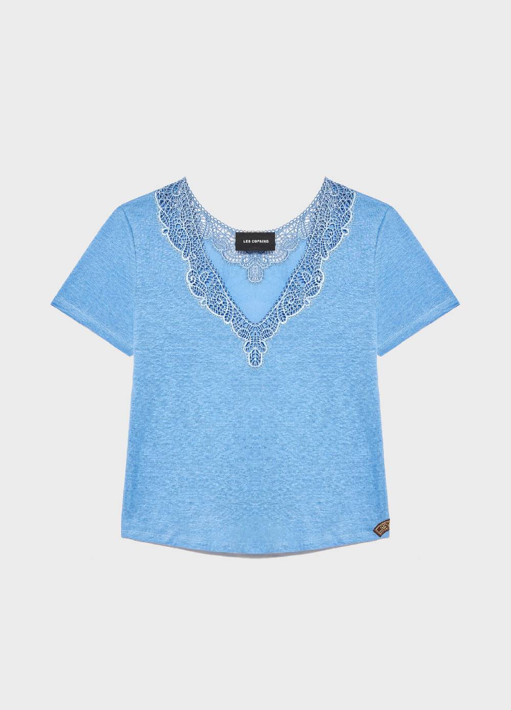 LES COPAINST-shirt a maniche corte in lino Saldi Di Fabbrica