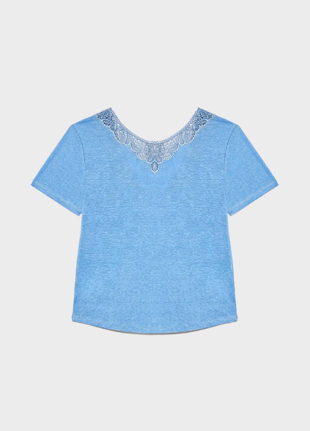 LES COPAINST-shirt a maniche corte in lino Saldi Di Fabbrica