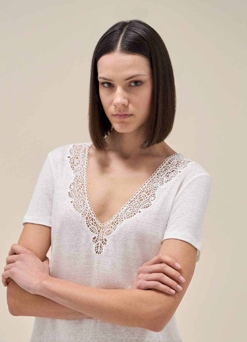 LES COPAINST-shirt a maniche corte in lino Negozio