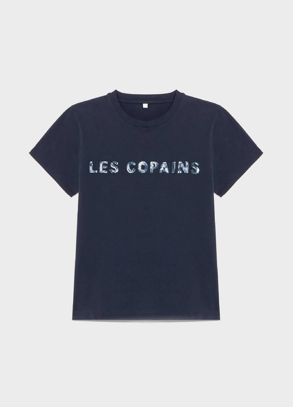 LES COPAINST-shirt a mezza manica in cotone stretch Nuova