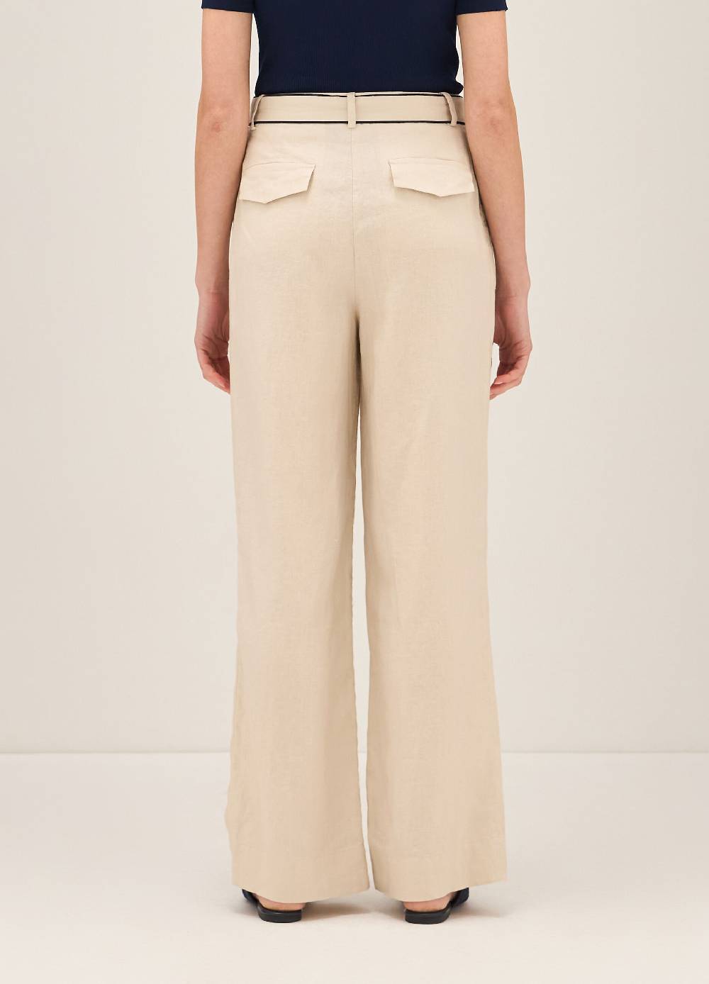LES COPAINSPantaloni straight fit in lino Spedizione Gratuita