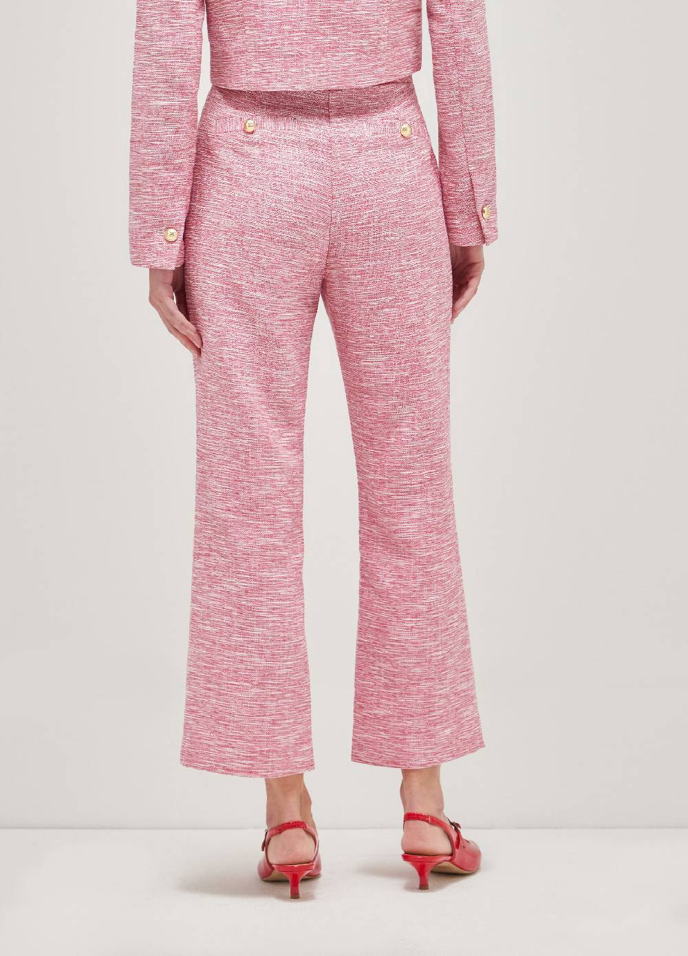 LES COPAINSPantaloni flare fit effetto tweed Prezzo Ridotto