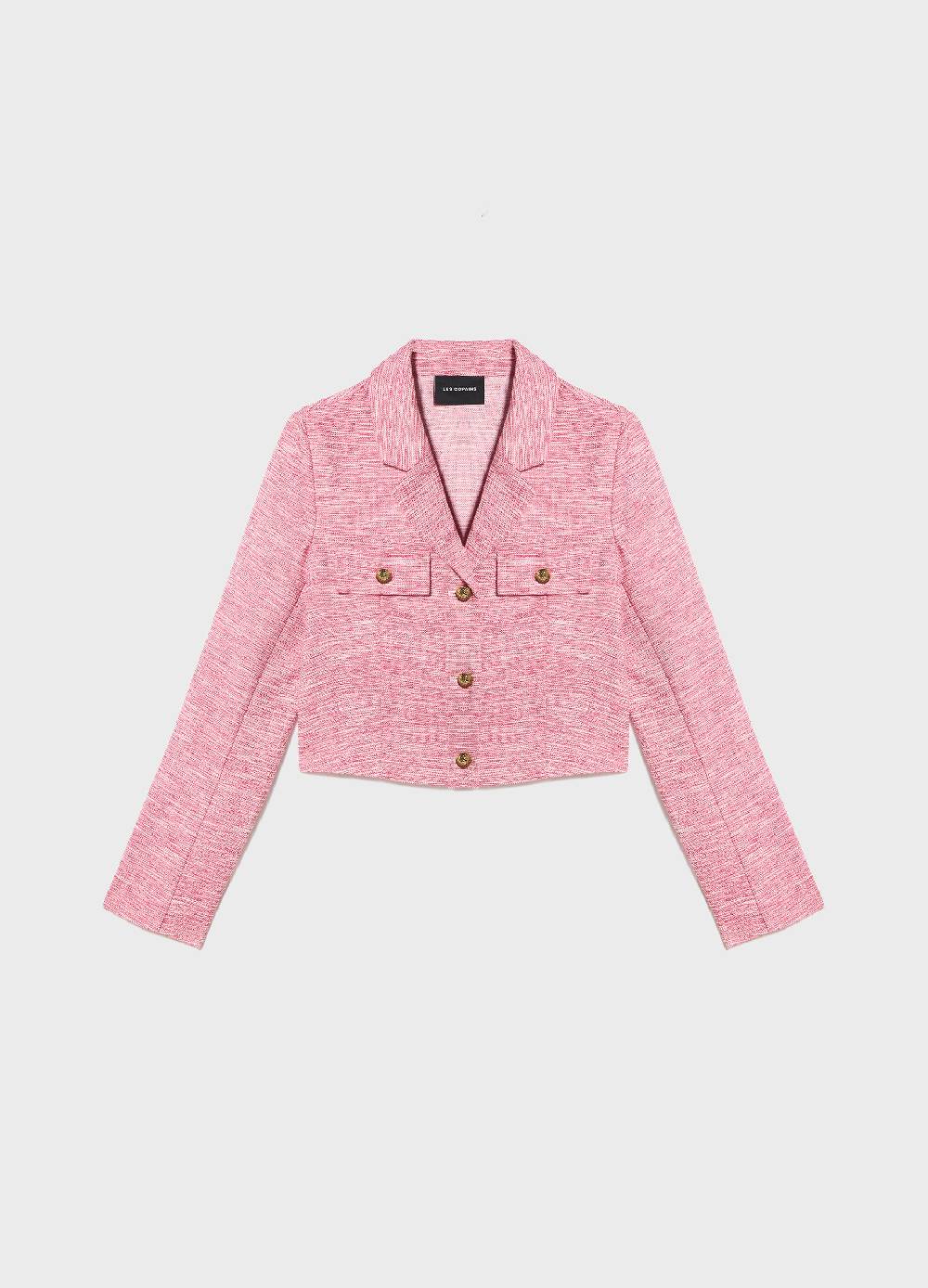 LES COPAINSBlazer cropped effetto tweed Sottocosto