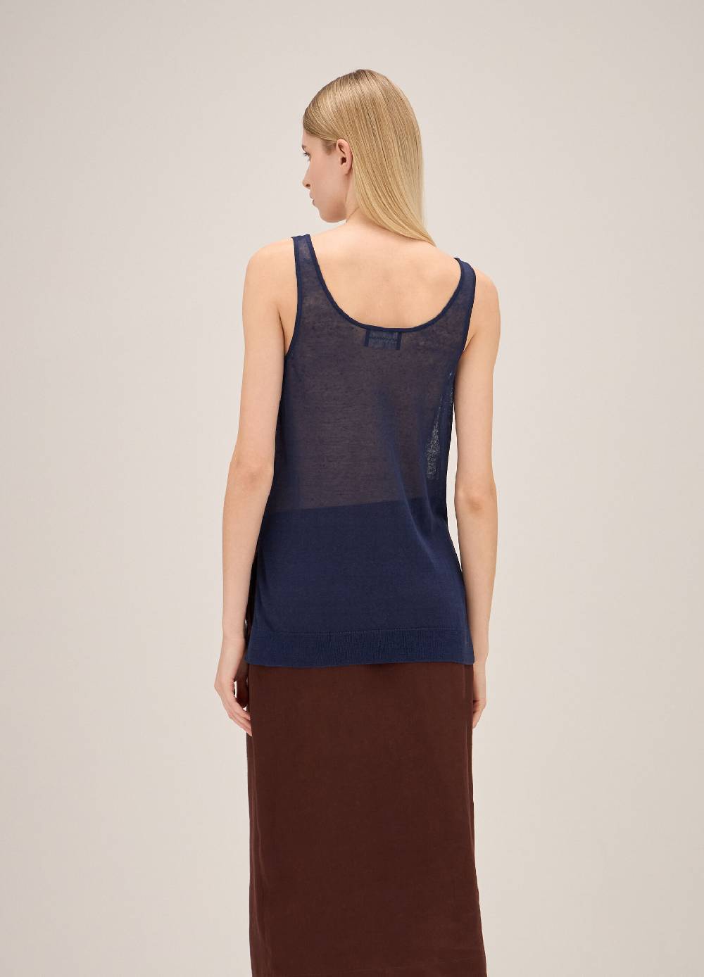 LES COPAINSTank top misto lino In Vendita