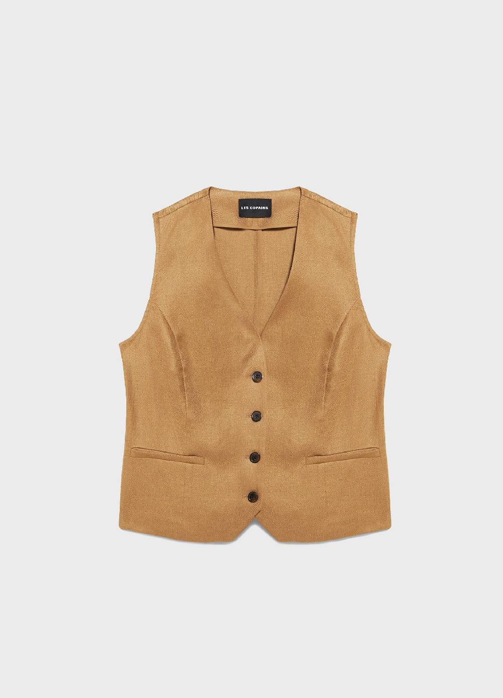 LES COPAINSGilet in puro lino Qualità Garantita