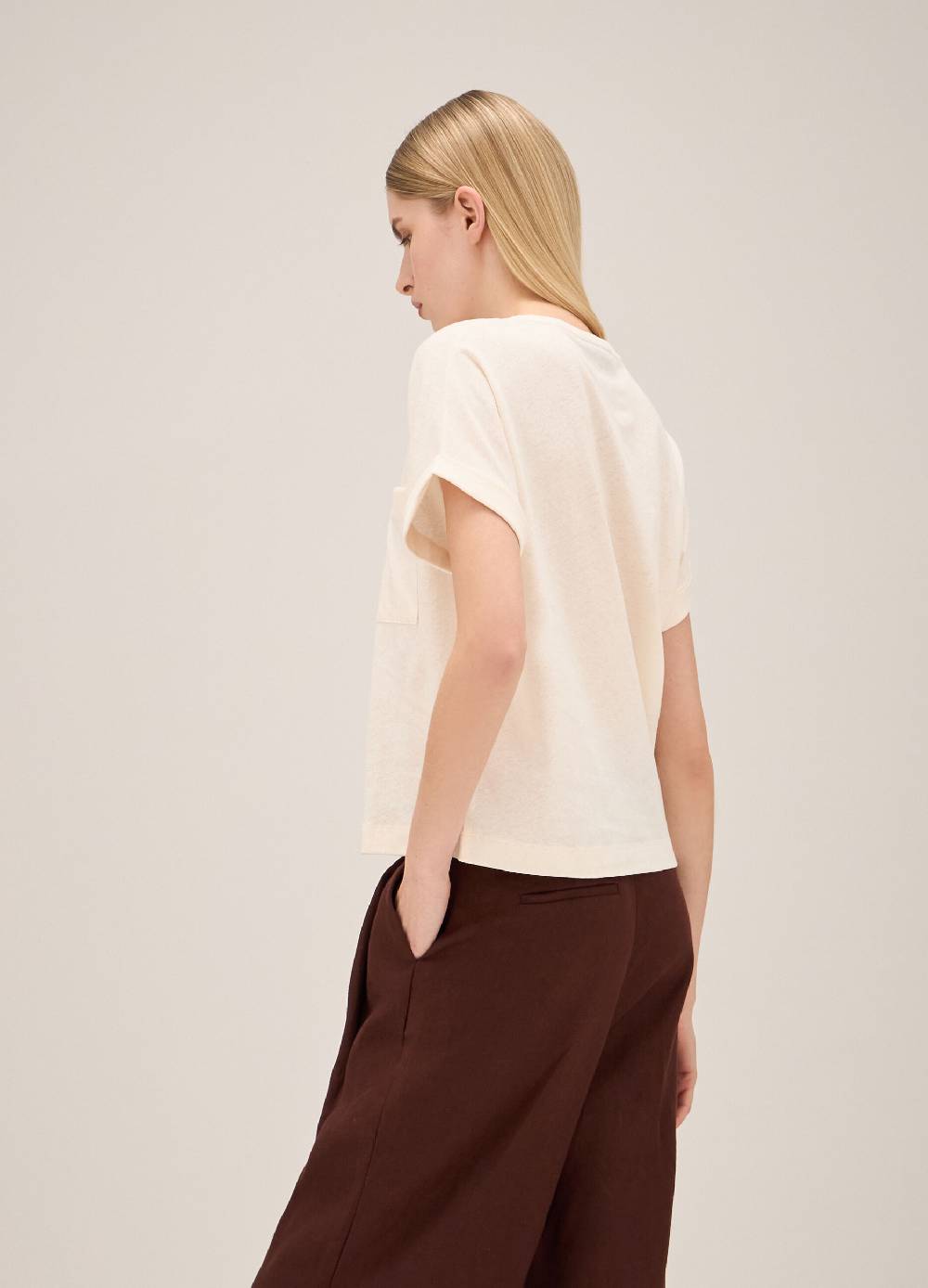 LES COPAINST-shirt in lino e cotone Saldi Di Fabbrica