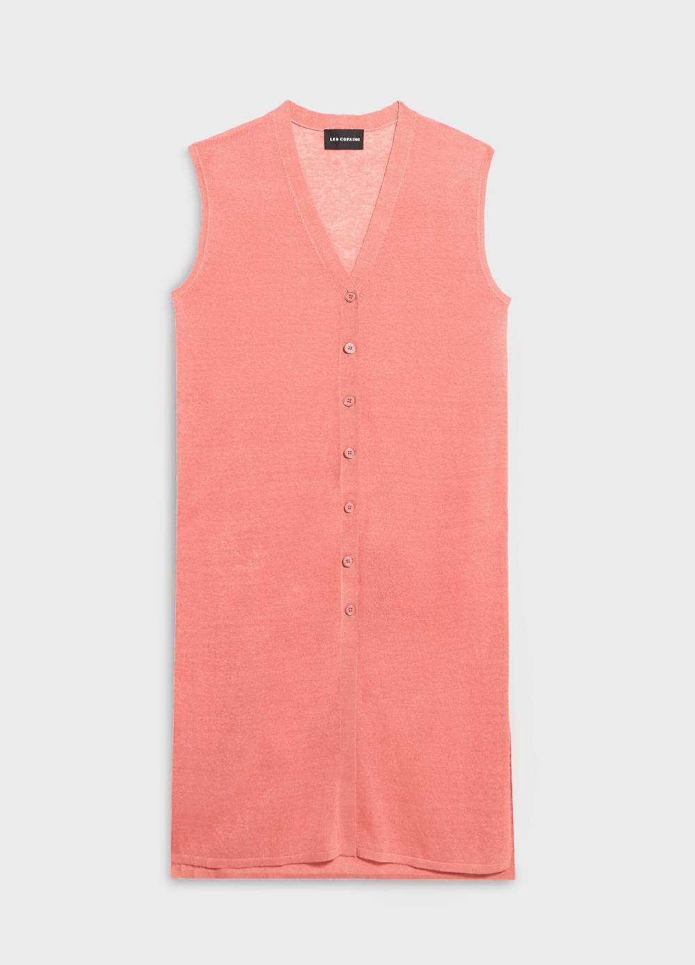 LES COPAINSGilet lungo tricot in misto lino Italy