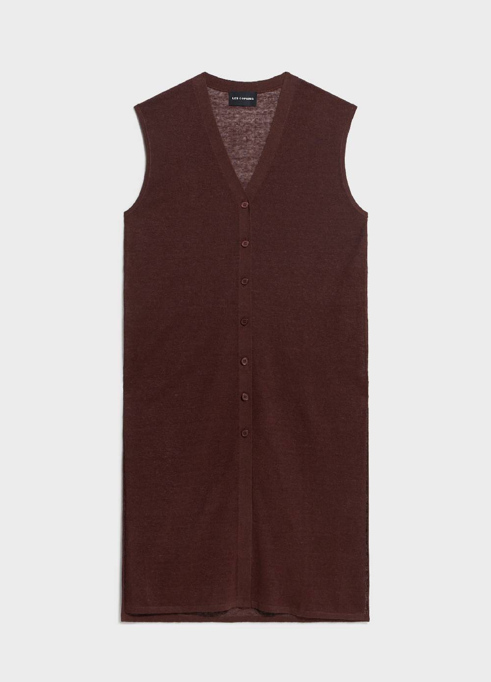 LES COPAINSGilet lungo tricot in misto lino Italia
