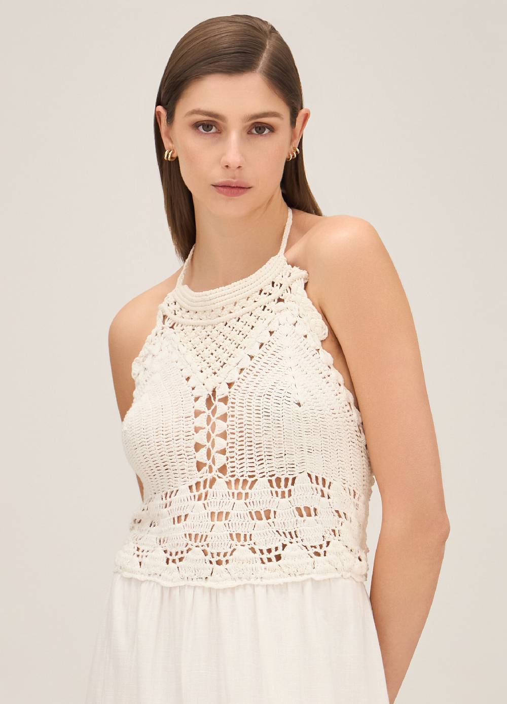 LES COPAINSMaxi abito con macramé Pezzi Unici