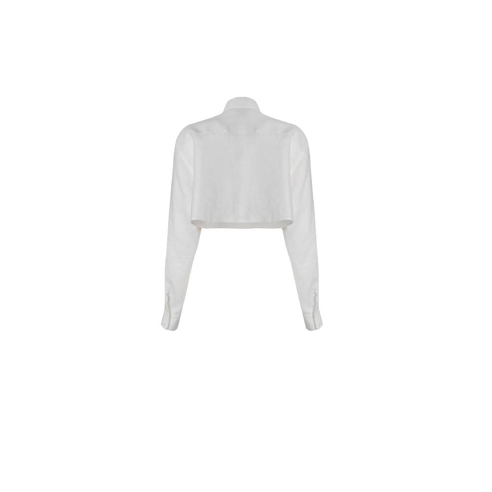 Nineminutes LUNAIRE – THE MAIA CROP LINUM WHITE Moda