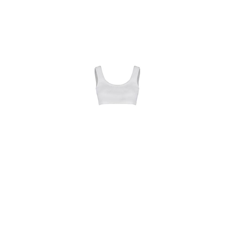 Nineminutes REVERSIBLE – THE TANK CROP COTTON WHITE