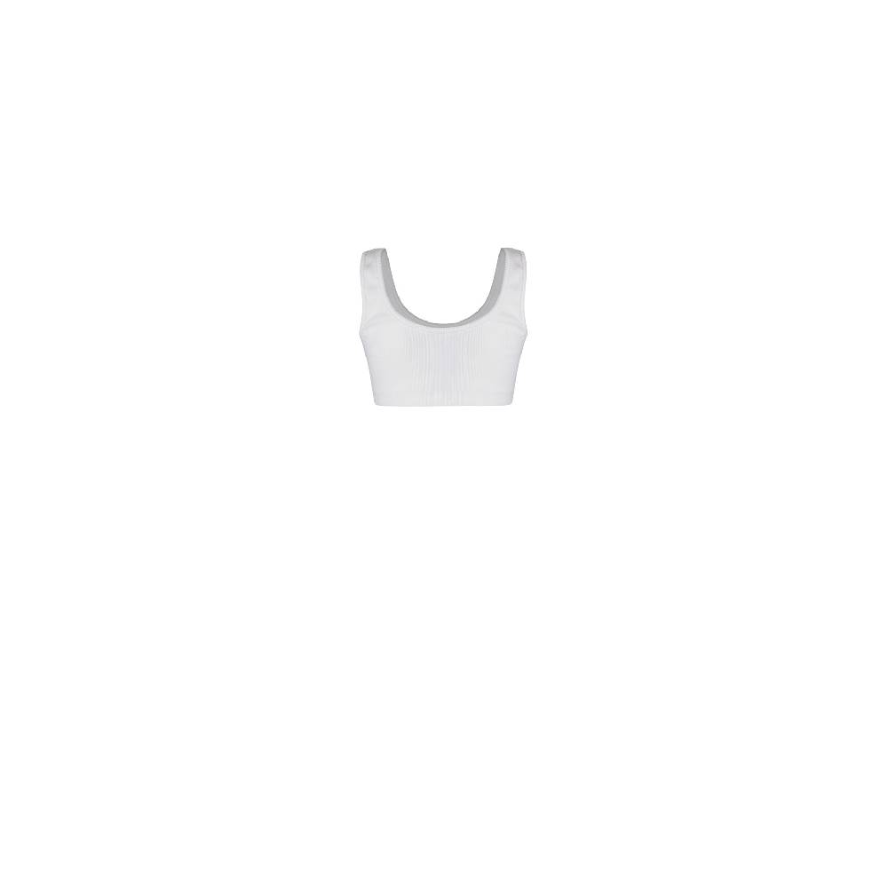 Nineminutes REVERSIBLE – THE TANK CROP COTTON WHITE Saldi Di Fabbrica