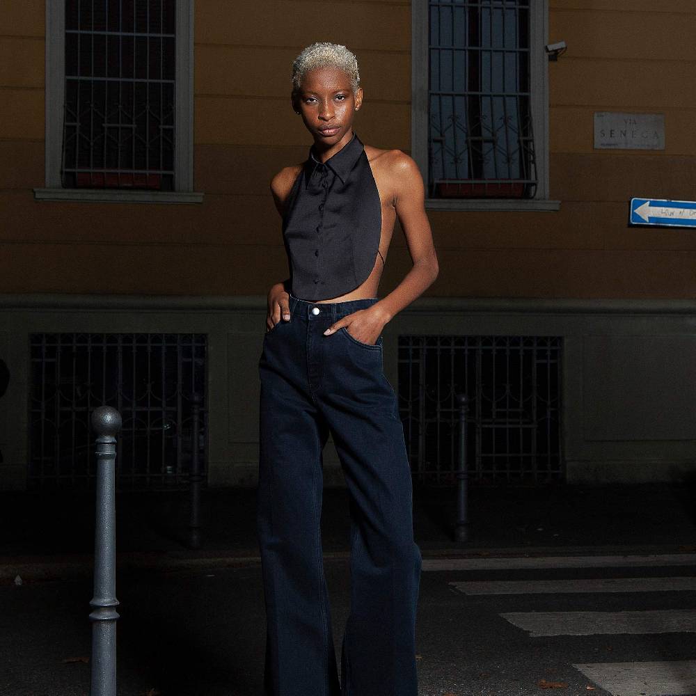 Nineminutes SS22-THE LIZA TOP BLACK In Saldo