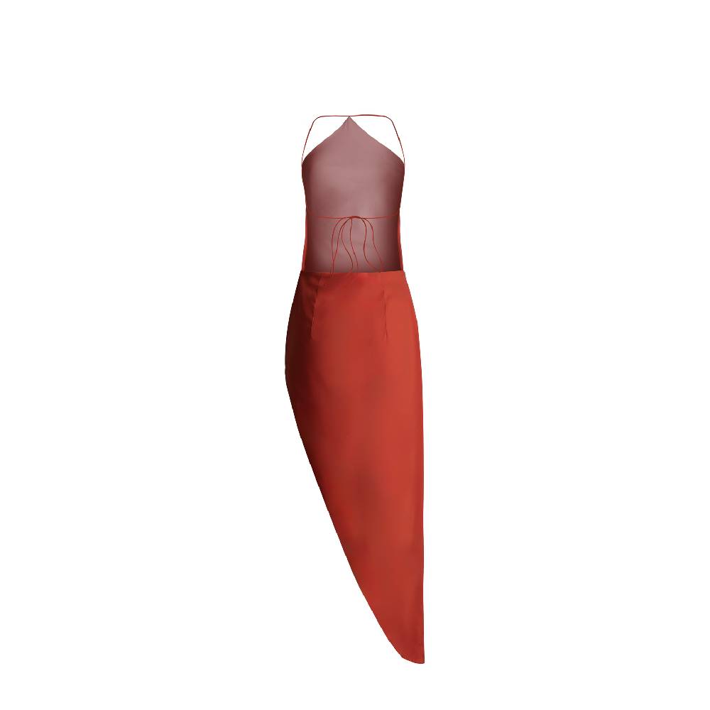 Nineminutes REVERSIBLE – THE TOMI MIDI CREPE ORANGE Novità