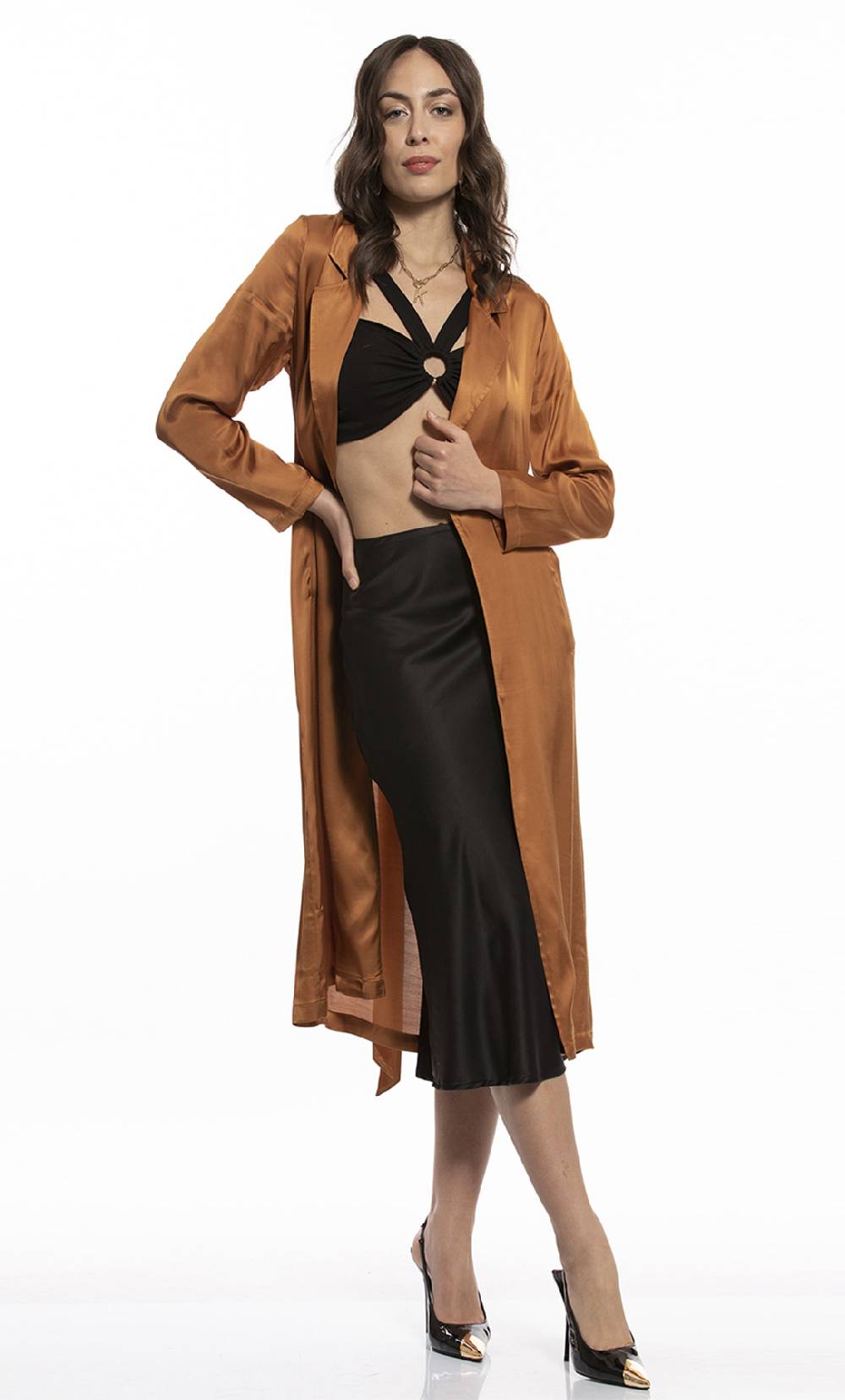 Koralline TRENCH FLUIDO IN VISCOSA Saldi Di Fabbrica