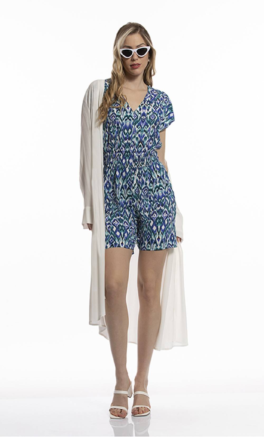 Koralline KIMONO IN VISCOSA CON PANNELLO PLISSETTATO In Saldo