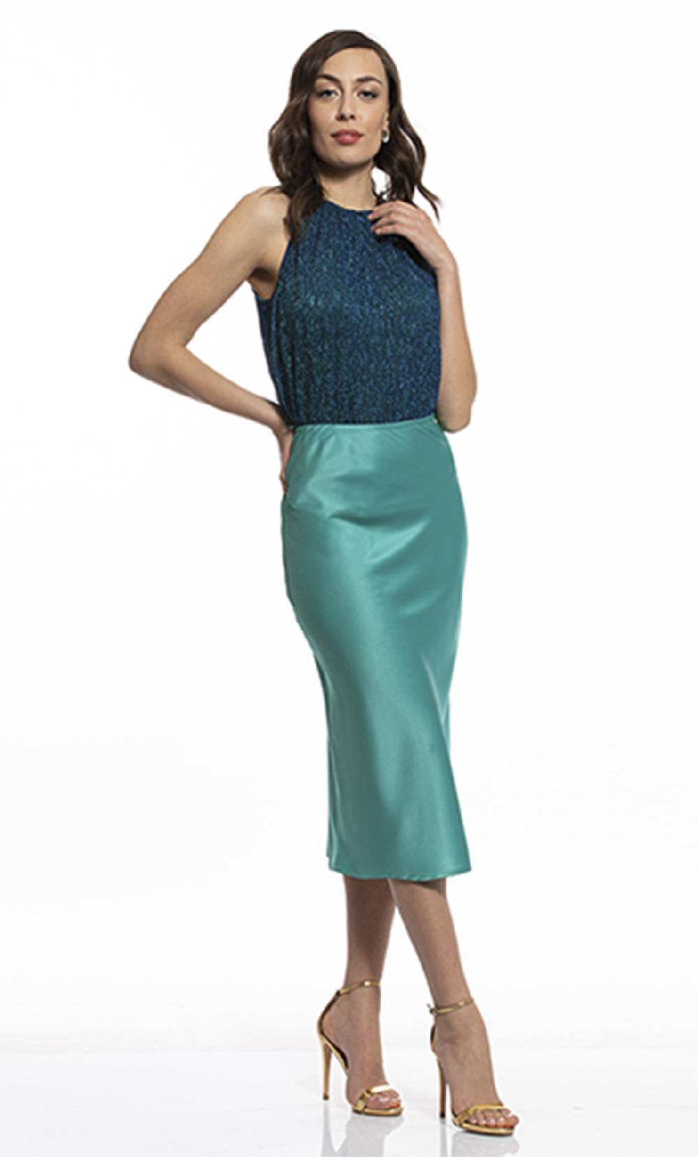 Koralline TOP IN LUREX SCOLLO HALTER Convenienza