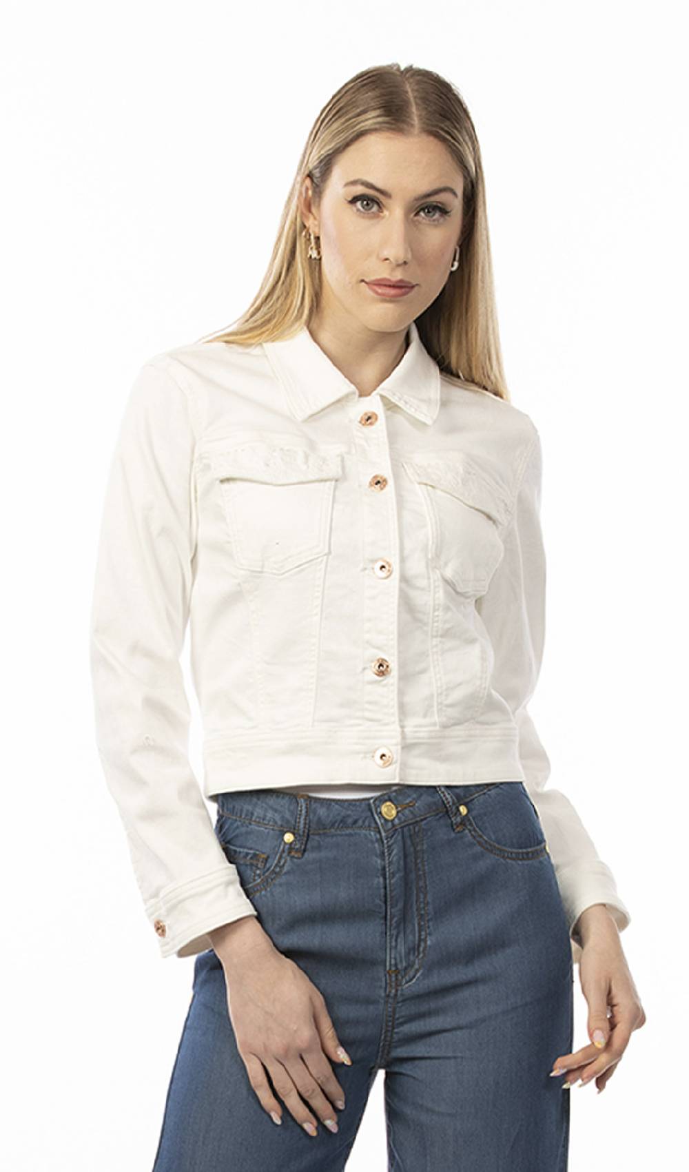 Koralline GIACCHINO IN DENIM COLORATO CON RICAMI Sconto