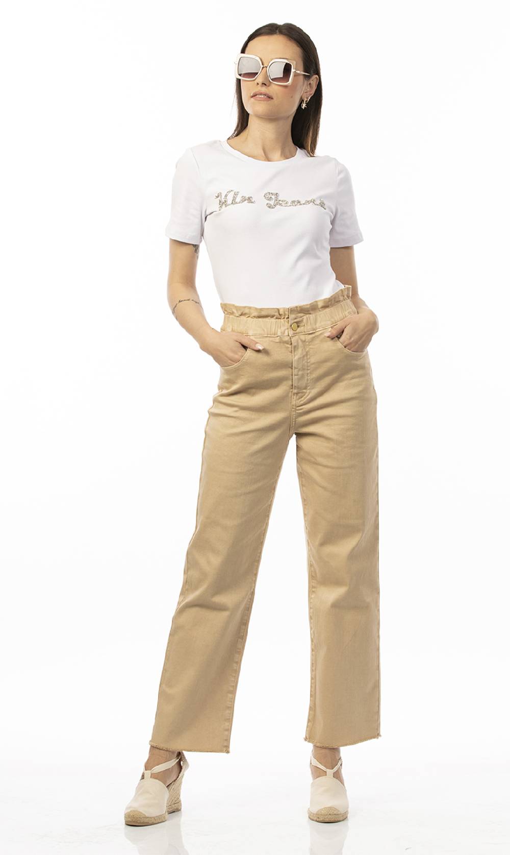 Koralline PANTALONE TINTO CAPO CON ELASTICO IN VITA Economico