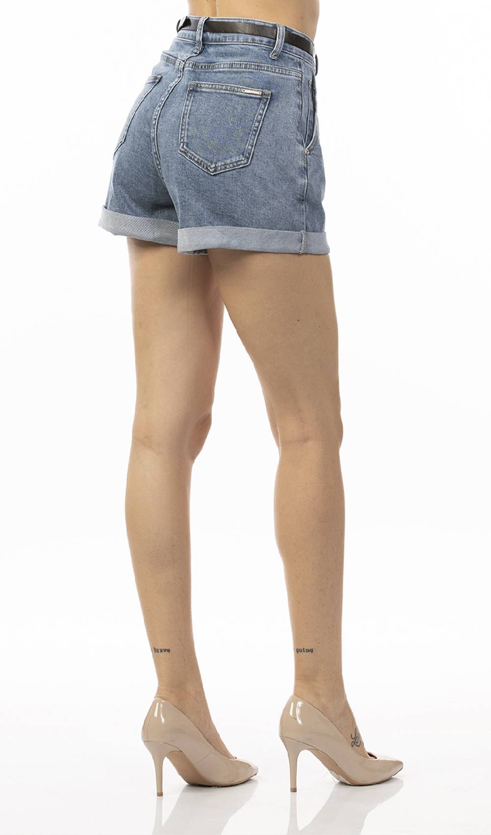 Koralline SHORTS IN DENIM CON CINTURA Online
