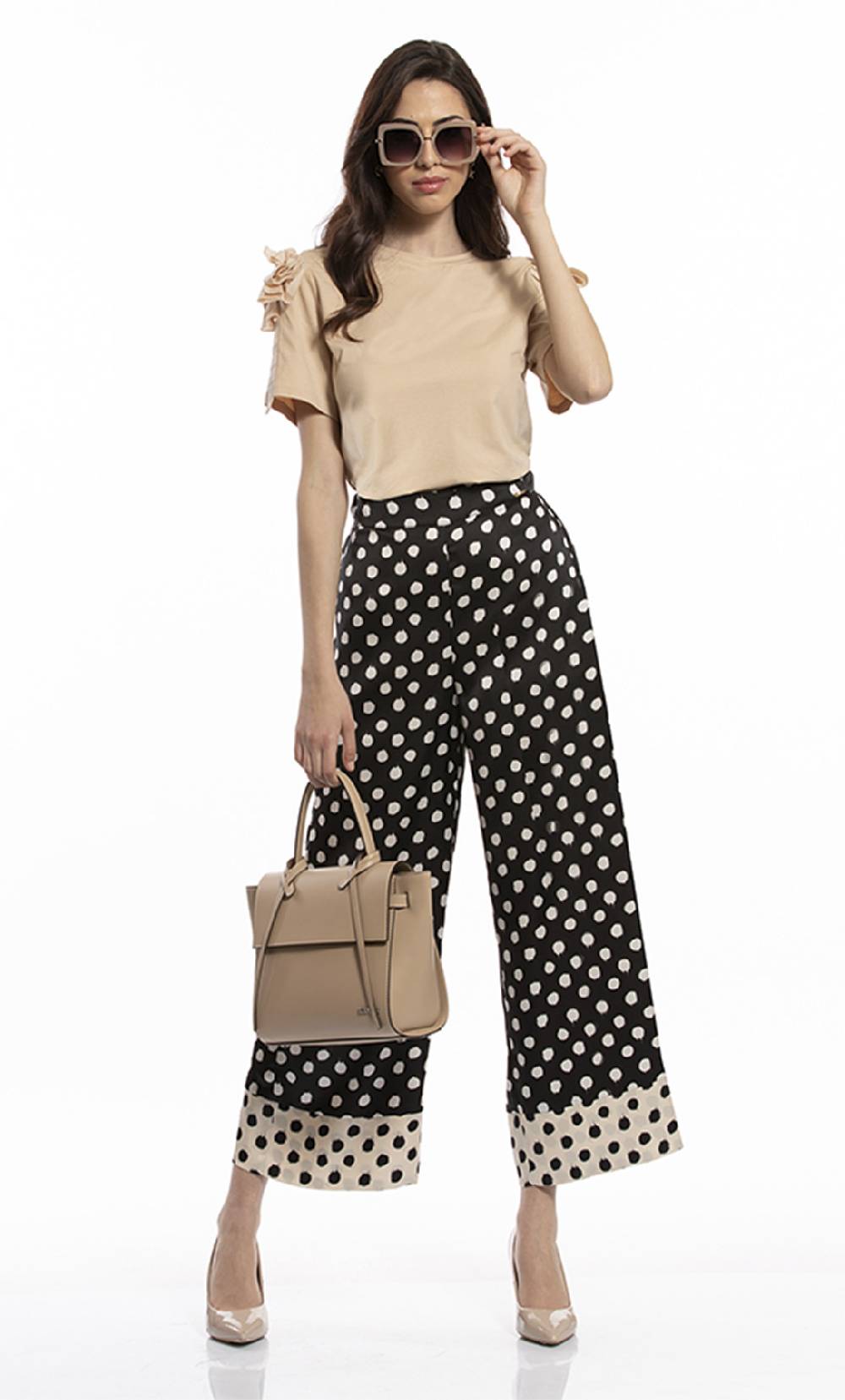 Koralline PANTALONE CROP IN STAMPA POIS Offerte