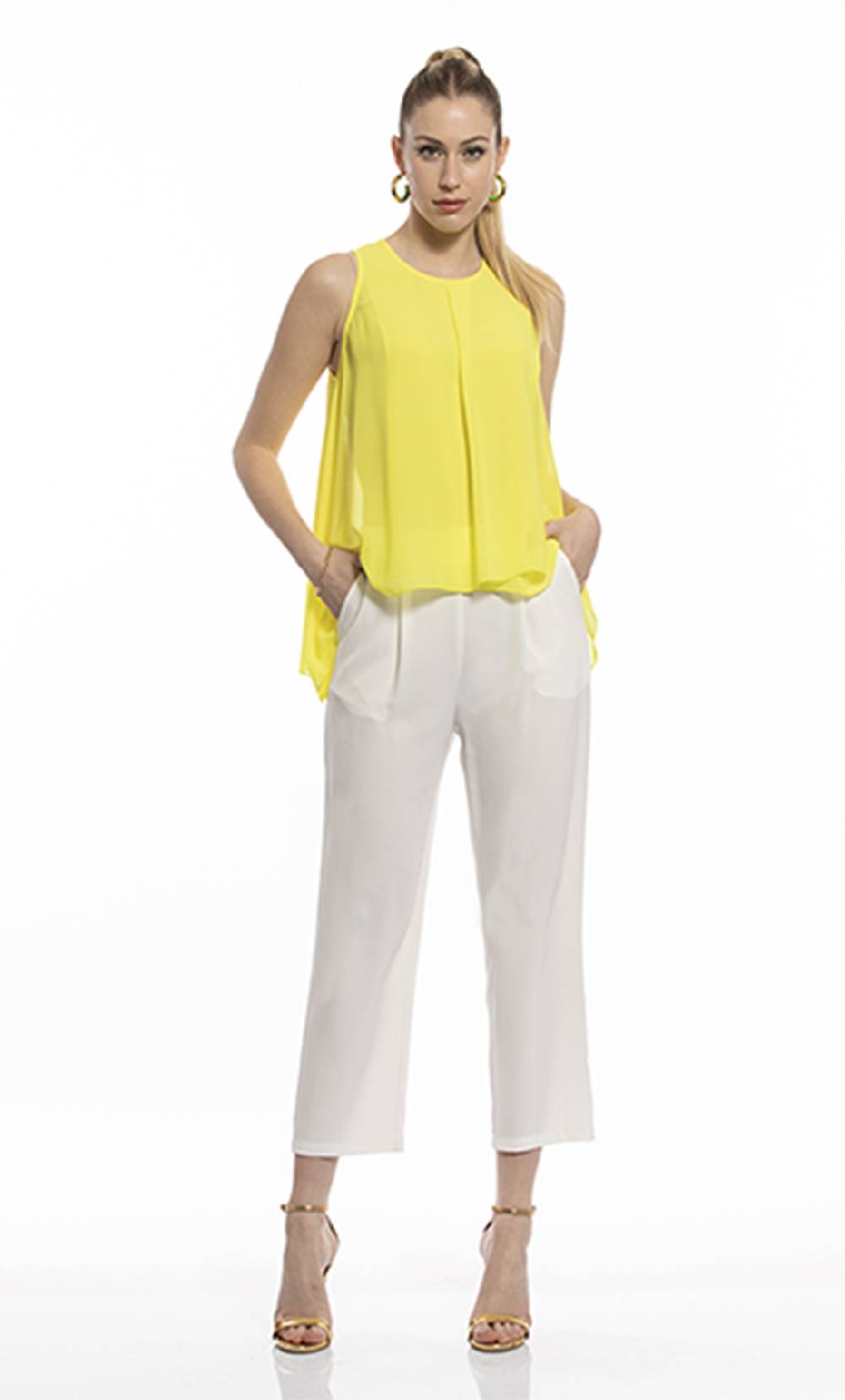 Koralline PANTALONE FLUIDO CON PINCES Vendita Calda