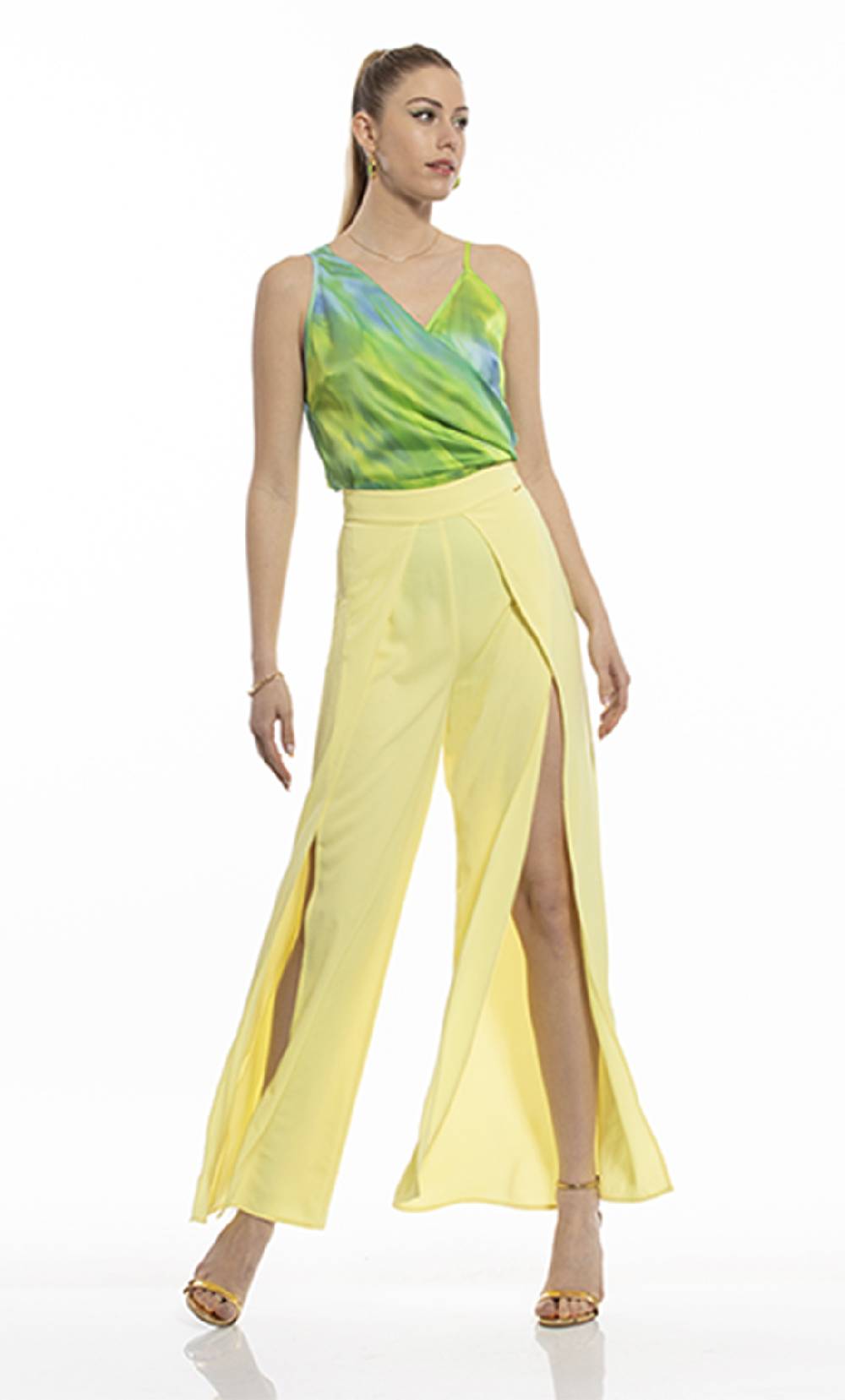 Koralline PANTALONE PALAZZO CON SPACCHI In Vendita