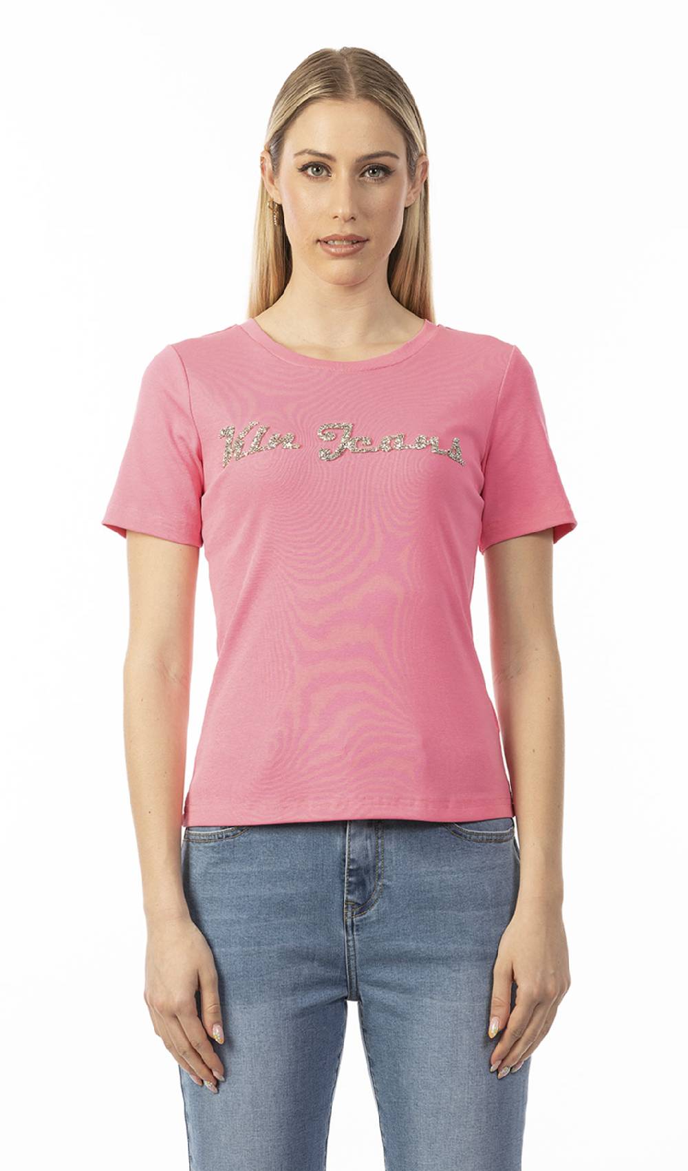 Koralline T-SHIRT BASICA CON LOGO STRASS In Linea