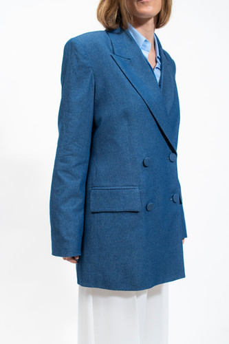 Olla Parèg GIACCA OVER DOPPIOPETTO IN CHAMBRAY Shopping Online