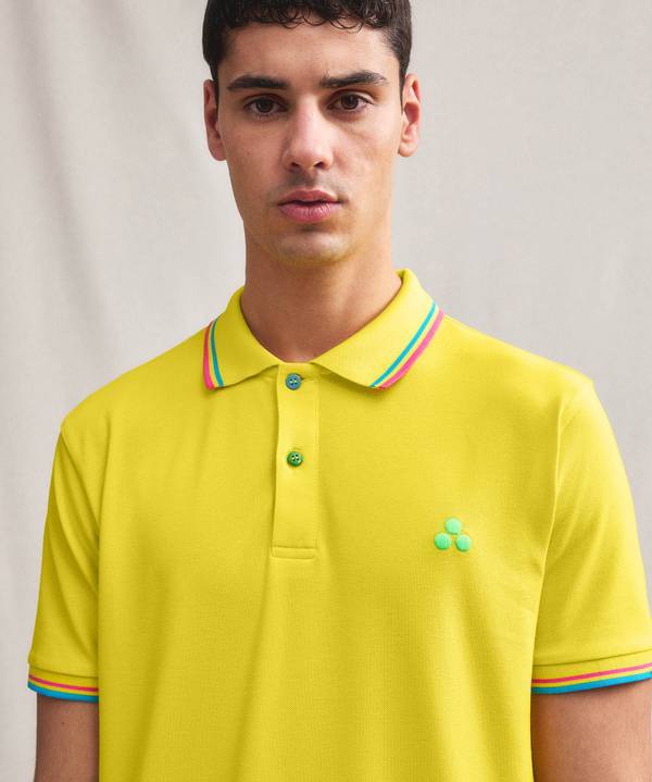 Peuterey Polo in piquet con dettagli fluo Qualità