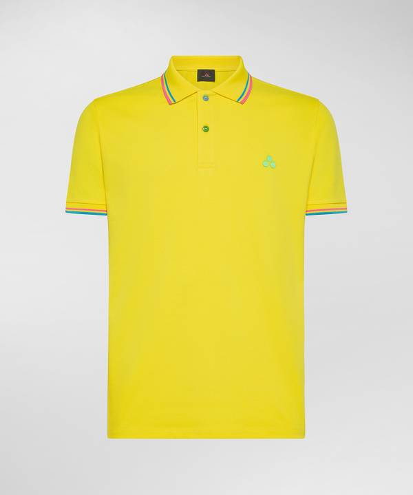 Peuterey Polo in piquet con dettagli fluo Qualità