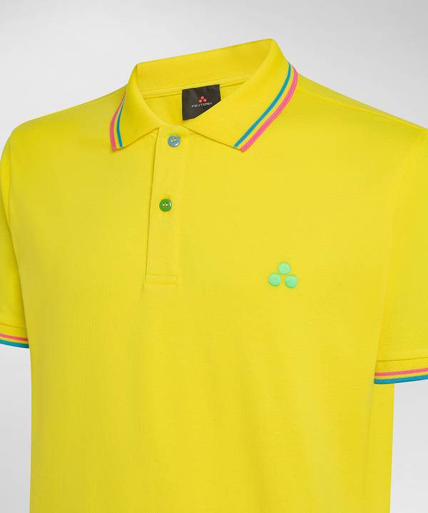 Peuterey Polo in piquet con dettagli fluo Qualità