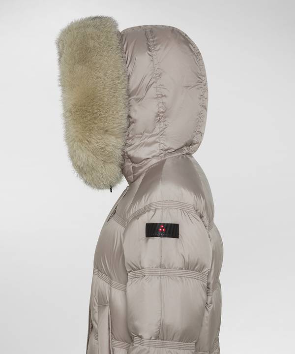 Peuterey Puffer Jacket Con Cappuccio Bordato In Pelliccia Italy