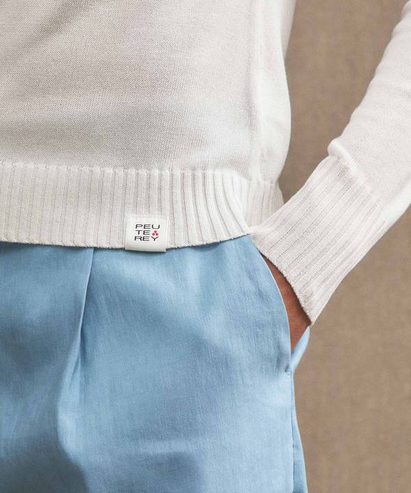 Peuterey Maglia paricollo con polsini a contrasto Sottocosto