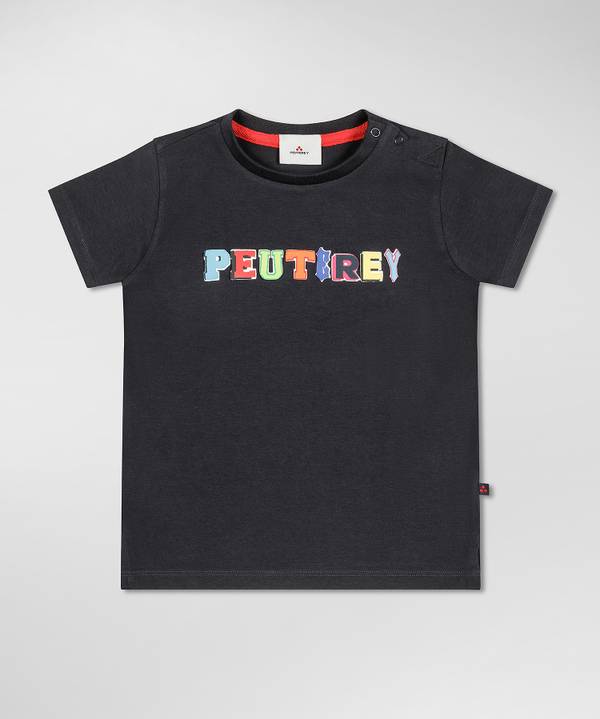 Peuterey T-shirt con scritta multicolor Presa