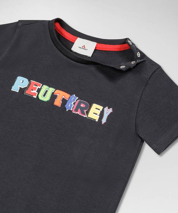 Peuterey T-shirt con scritta multicolor Presa