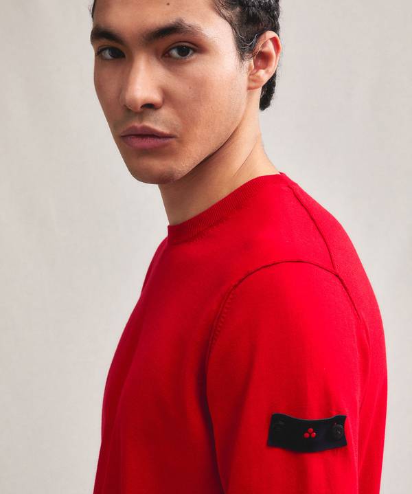 Peuterey Maglia tricot con logo ricamato Vendita Calda