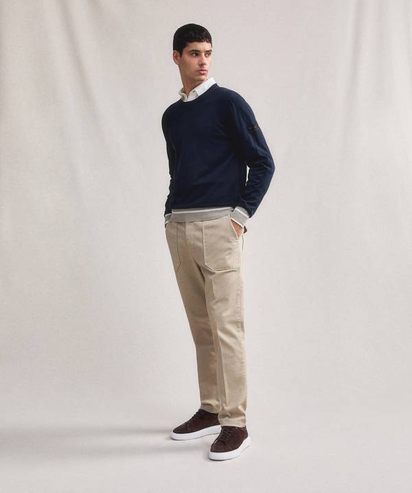 Peuterey Maglia tricot con dettagli rigati