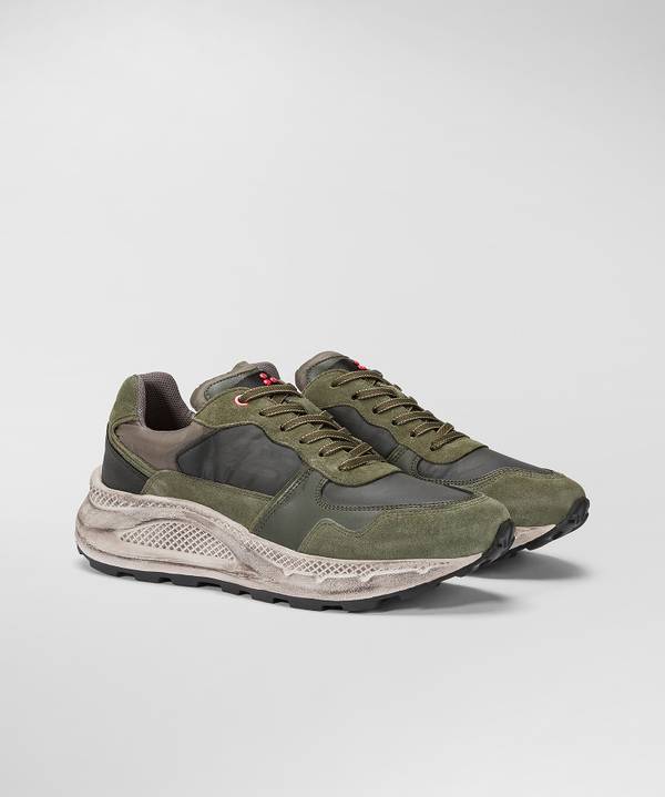 Peuterey Scarpa In Nylon E Pelle Con Suola Eva Effetto Used Offerta