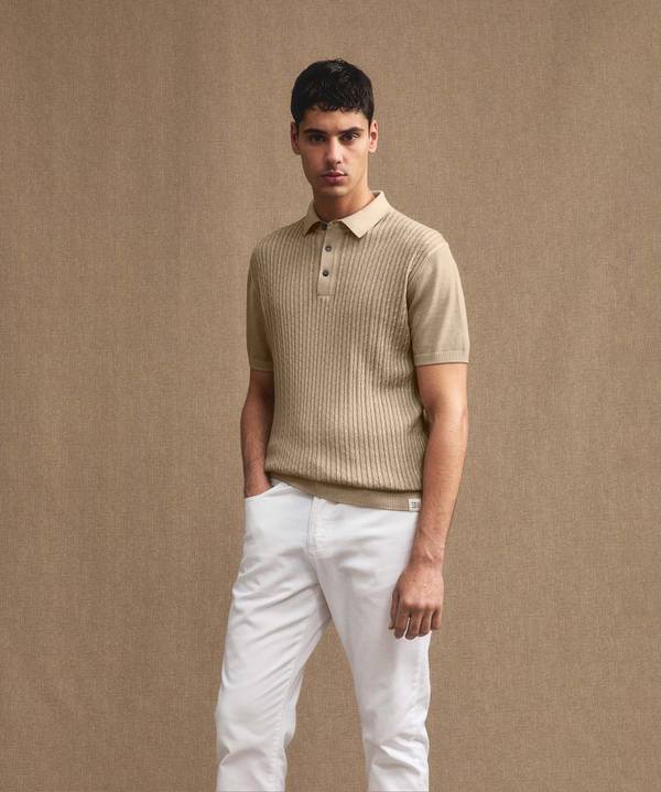 Peuterey Polo a treccia in tricot di cotone Saldi Di Fabbrica